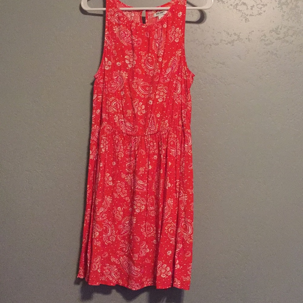 Old Navy Coral Paisley pattern sundress Size M